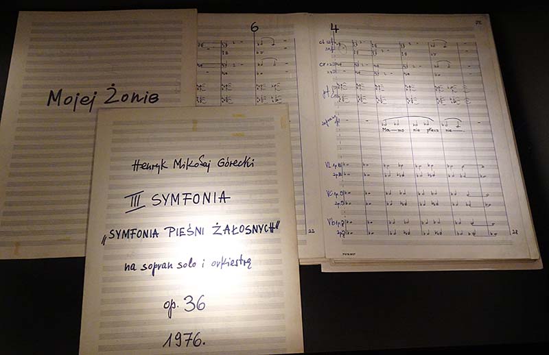 Henryk Mikołaj Górecki - rękopis