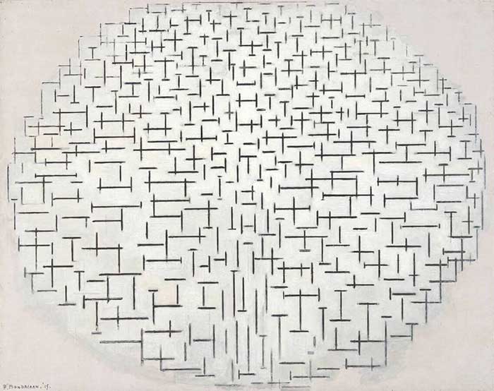 Piet Mondrian, Kompozycja 10 w czerni i bieli, abstrakcja