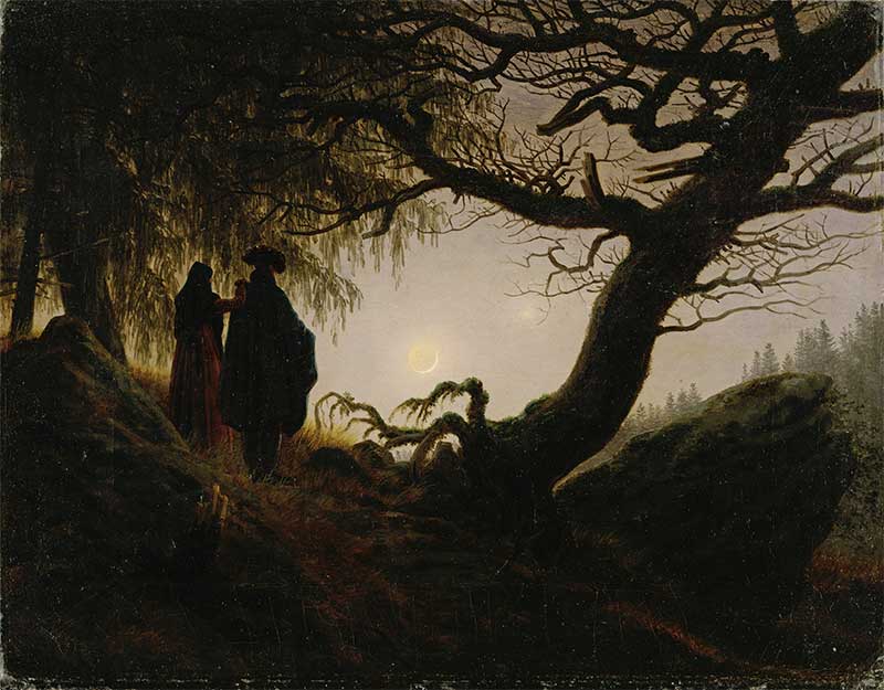 Caspar David Friedrich – Kobieta i mężczyzna zapatrzeni w księżyc