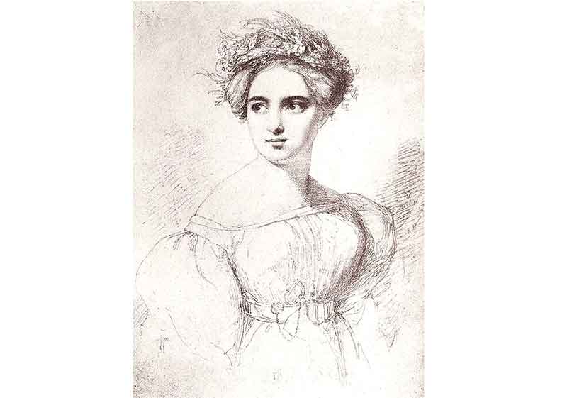 Fanny Mendelssohn-Hensel (rysunek Wilhelma Hensela, męża kompozytorki, 1829)